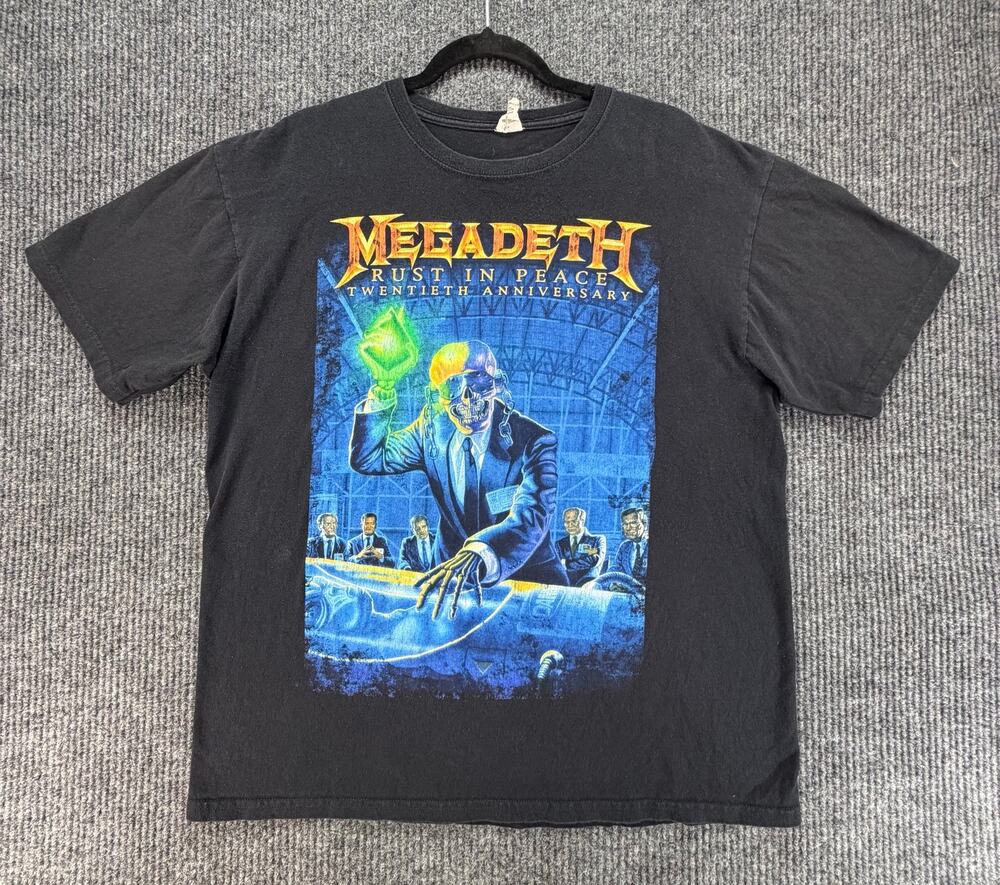 2010 Megadeth Rust In Peace 20th Anniversary T Shirt XL Anvil Double Sided